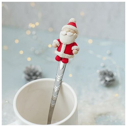 Купить Школа талантов Ложка для декора полимерной глиной Дед Мороз с подарком