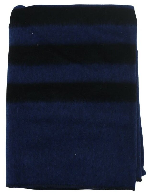 Одеяло п/ш ведомственное (армейское), синее, 130x200 см, 52% шерсти - фотография № 2