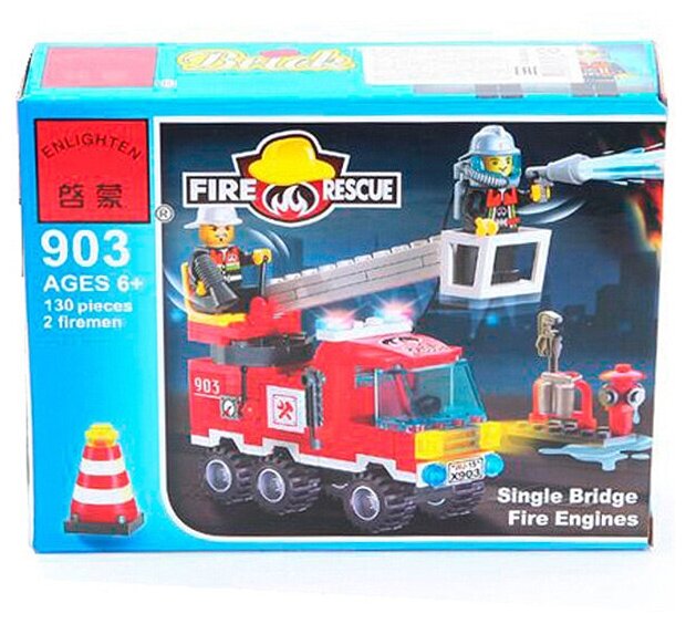 Конструктор пласт. Fire Rescue, 130 дет, 14х4,5см ENLIGHTEN арт.903