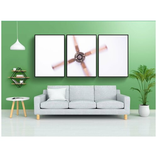 фото Набор модулных постеров для интерьера "потолочный вентилятор, поклонник, дуть" 60x90 см. в тубусе, без рамки lotsprints