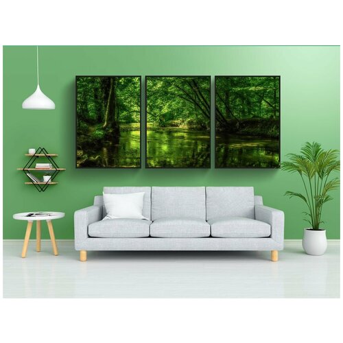 фото Набор модулных постеров для интерьера "лес, джунгли, тропический лес" 60x90 см. в тубусе, без рамки lotsprints