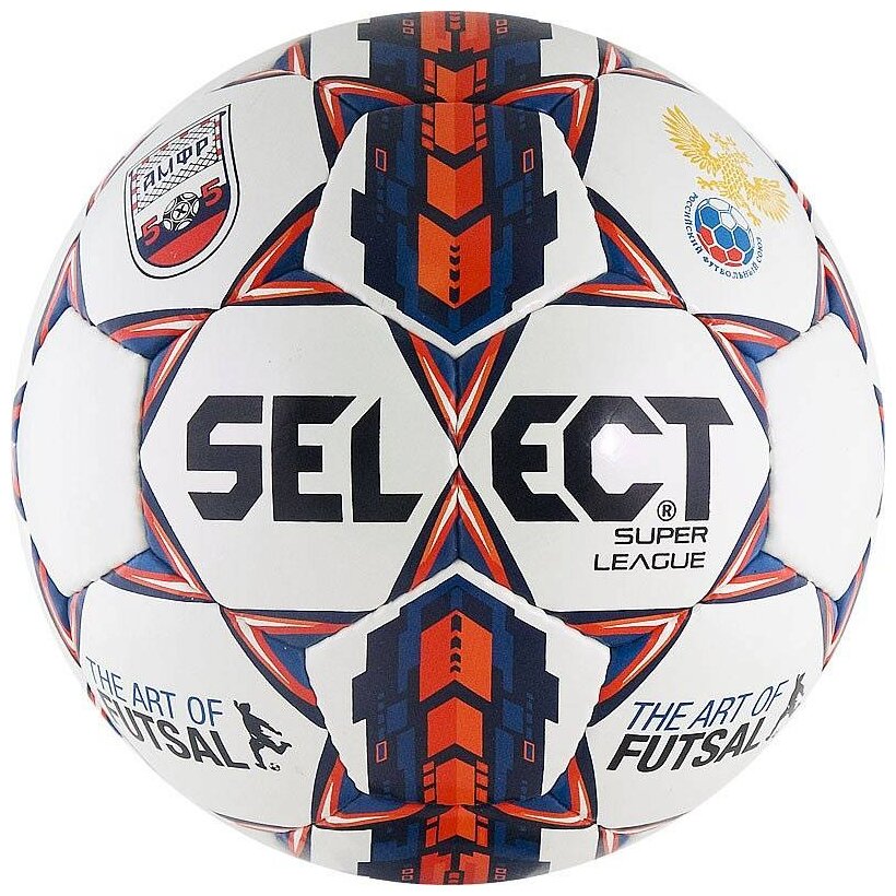 Футбольный мяч SELECT SUPER LEAGUE амфр РФС FIFA бел/син/крас, 62-64