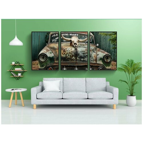 фото Набор модулных постеров для интерьера "машина, маршрут 66, дорога" 60x90 см. в тубусе, без рамки lotsprints