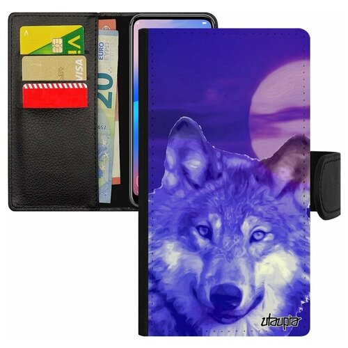 фото Чехол книжка для мобильного iphone 8 plus, "дикий волк" wolf хищник utaupia