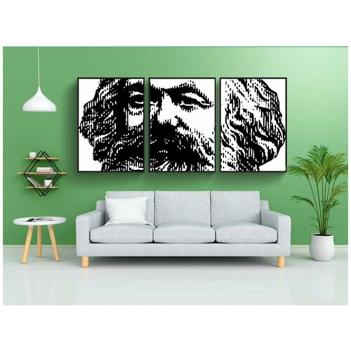 фото Набор модулных постеров для интерьера "карл маркс, философия, капитализм" 60x90 см. в тубусе, без рамки lotsprints