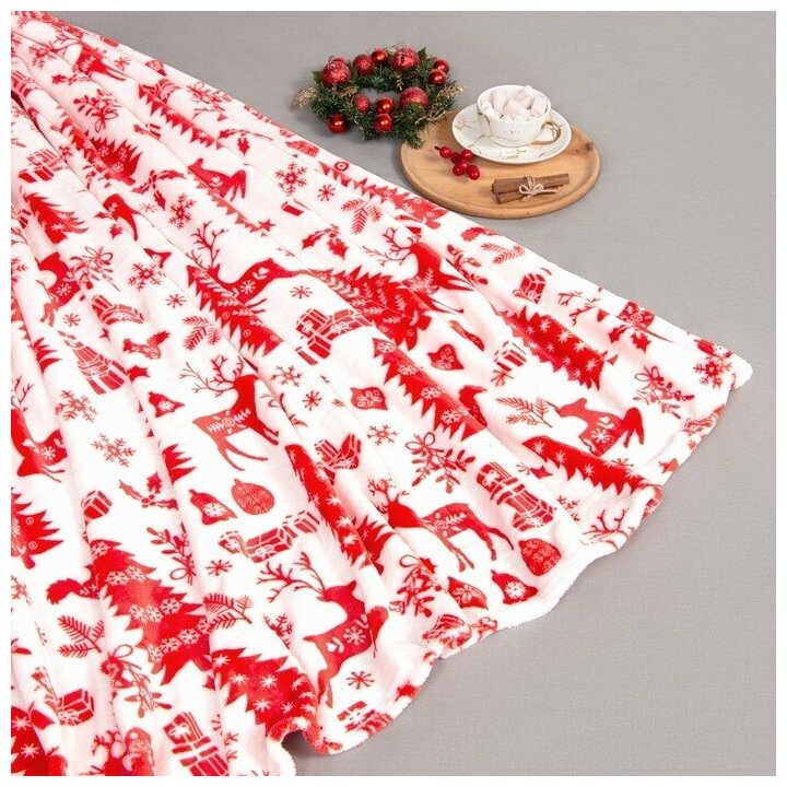 фото Плед LoveLife «Новогодний лес» 180х200 см,100% п/э, велсофт 280 гр/м2