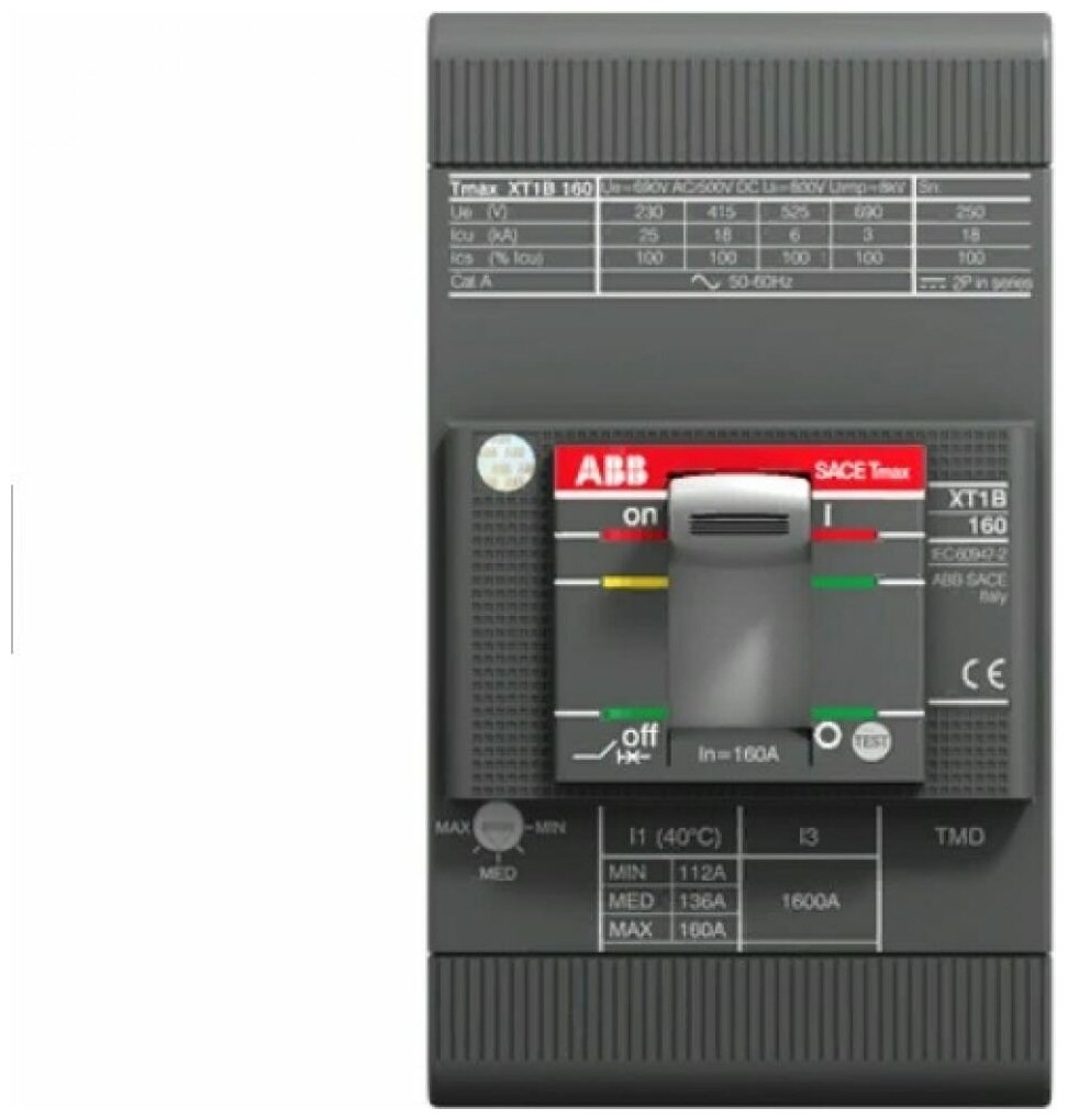 1SDA066799R1 Выключатель автоматический XT1B 160 TMD 16-450 3p F F ABB - фото №1