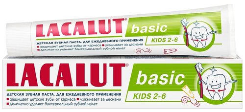 Зубная паста Lacalut Basic Kids для детей от 2 до 6 лет, 60 гр