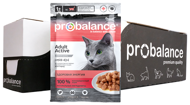 Упаковка 25 шт. по 85 гр. Консервированный корм для активных кошек Probalance Active - фотография № 4