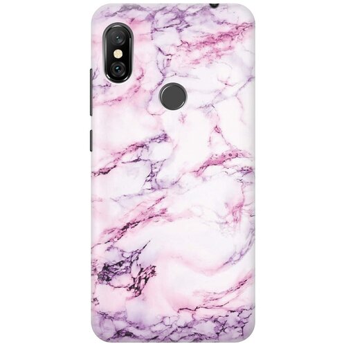 фото Re:paчехол - накладка artcolor для xiaomi redmi note 6 pro с принтом "фиолетовый мрамор"