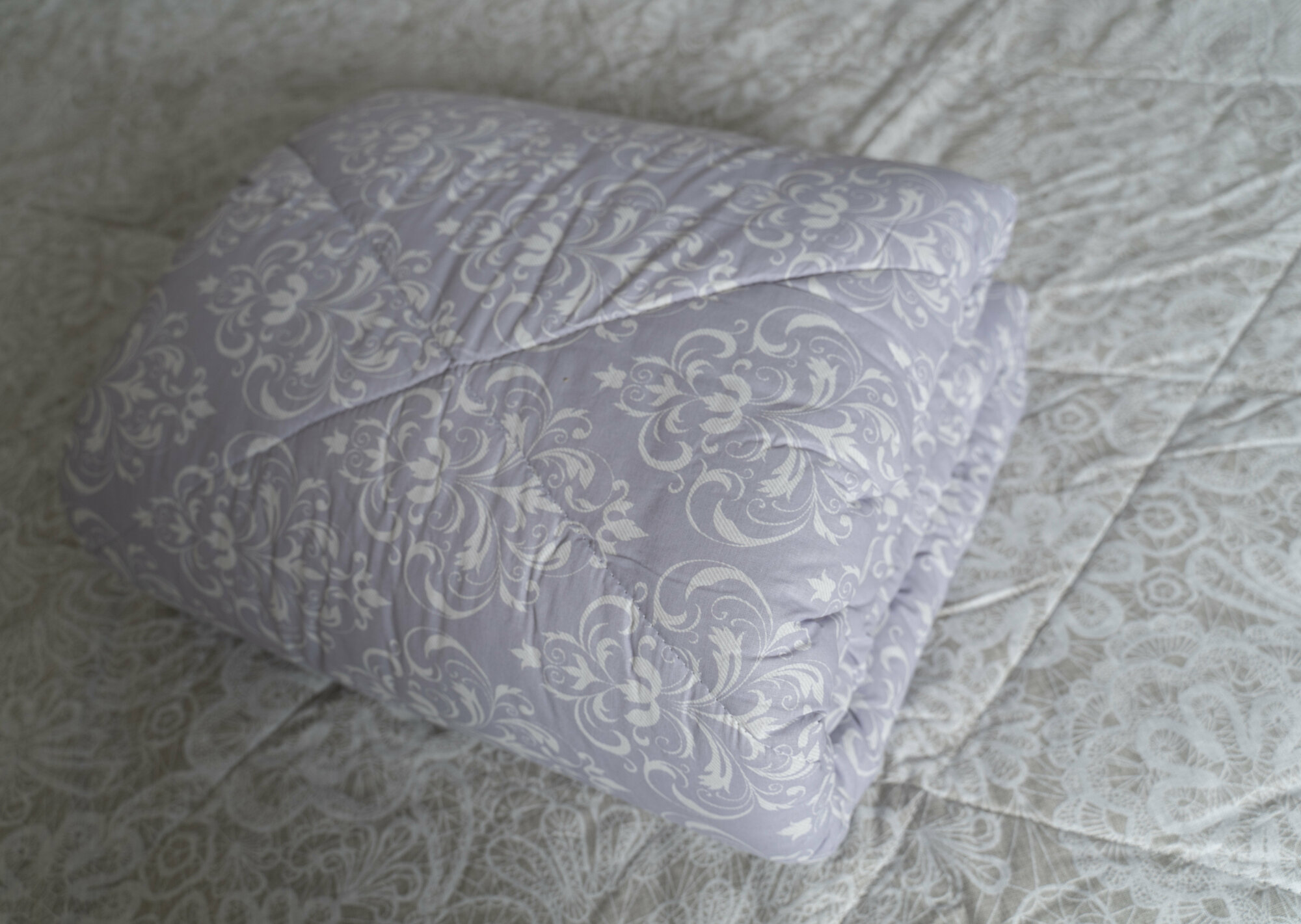 Одеяло зимнее всесезонное утепленное лен евро (200х220) "Лаванда" - фотография № 9