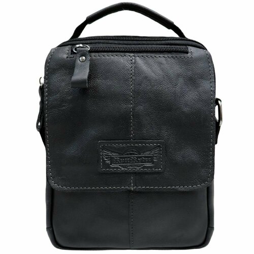 Сумка  планшет Fostenborn 89091 повседневная, натуральная кожа, черный