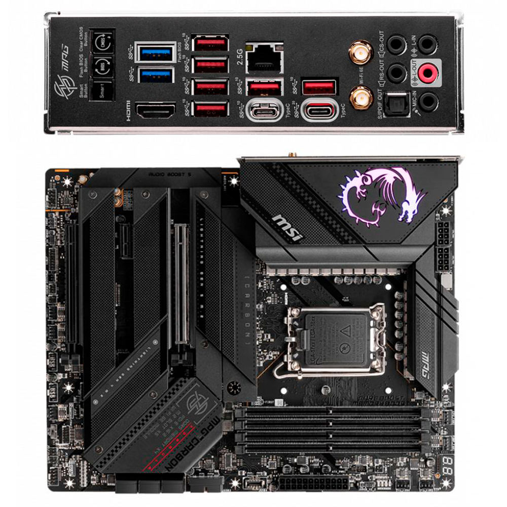 Материнская плата ATX MSI (LGA1700, Z790, 4*DDR5 (7600), 6*SATA 6G RAID, 5*M.2, 3*PCIE, 2.5Glan, WiFi, BT, HDMI, 2*USB Type-C, 8* - фото №12