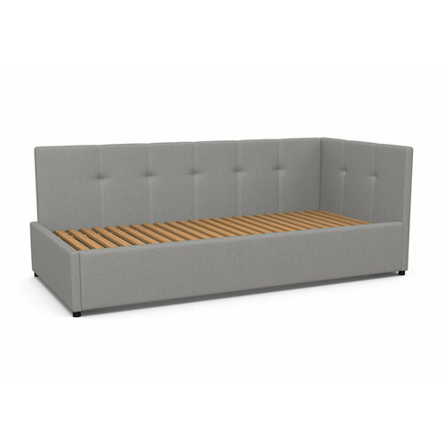 Софа Элегия Квадро, вид угла: Г, рогожка серая 210x100x79 см