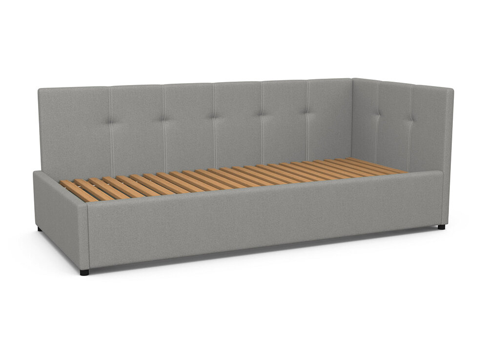 фото Софа Элегия Квадро, вид угла: Г, рогожка серая 210x100x79 см