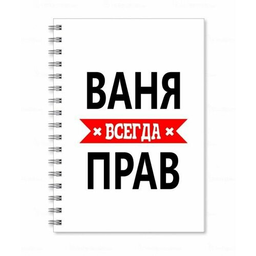 кружка ваня всегда прав с поздравлением с праздником Тетрадь MIGOM принт А4 Ваня всегда прав