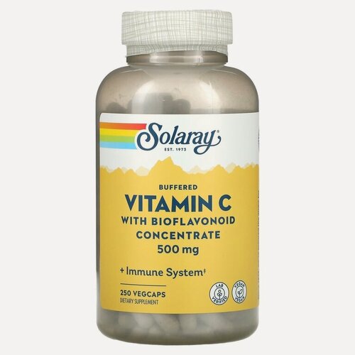 Изображение товара Buffered Vitamin C with Bioflavonoid concentrate (Витамин С) 500 мг 250 капсул (Solaray)