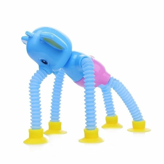 Игрушка антистресс Pop Tubes Слоник с липучками, голубой цвет / Тактильная развивающая игрушка Поп Тьюб