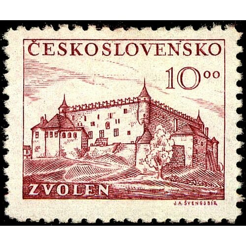 (1949-026) Марка Чехословакия Зволен 5-я годовщина Словацкого национального восстания II Θ марки чехословакия 120 лет национального восстания 1848 года 1968 2 штуки