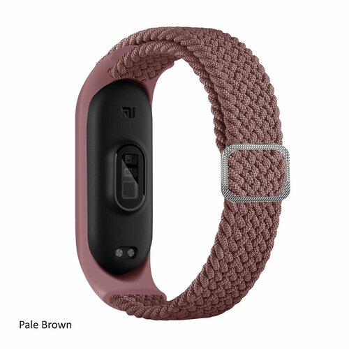 Плетёный ремешок из эластичной ткани для фитнес браслета Xiaomi Mi Band 3 4 5 6 7 (Ксиоми Ми Бэнд 7) бледно коричневый плетёный ремешок из эластичной ткани для фитнес браслета xiaomi mi band 3 4 5 6 7 ксиоми ми бэнд 7 бледно розовый