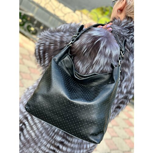 фото Сумка хобо lak 020601, фактура зернистая, черный