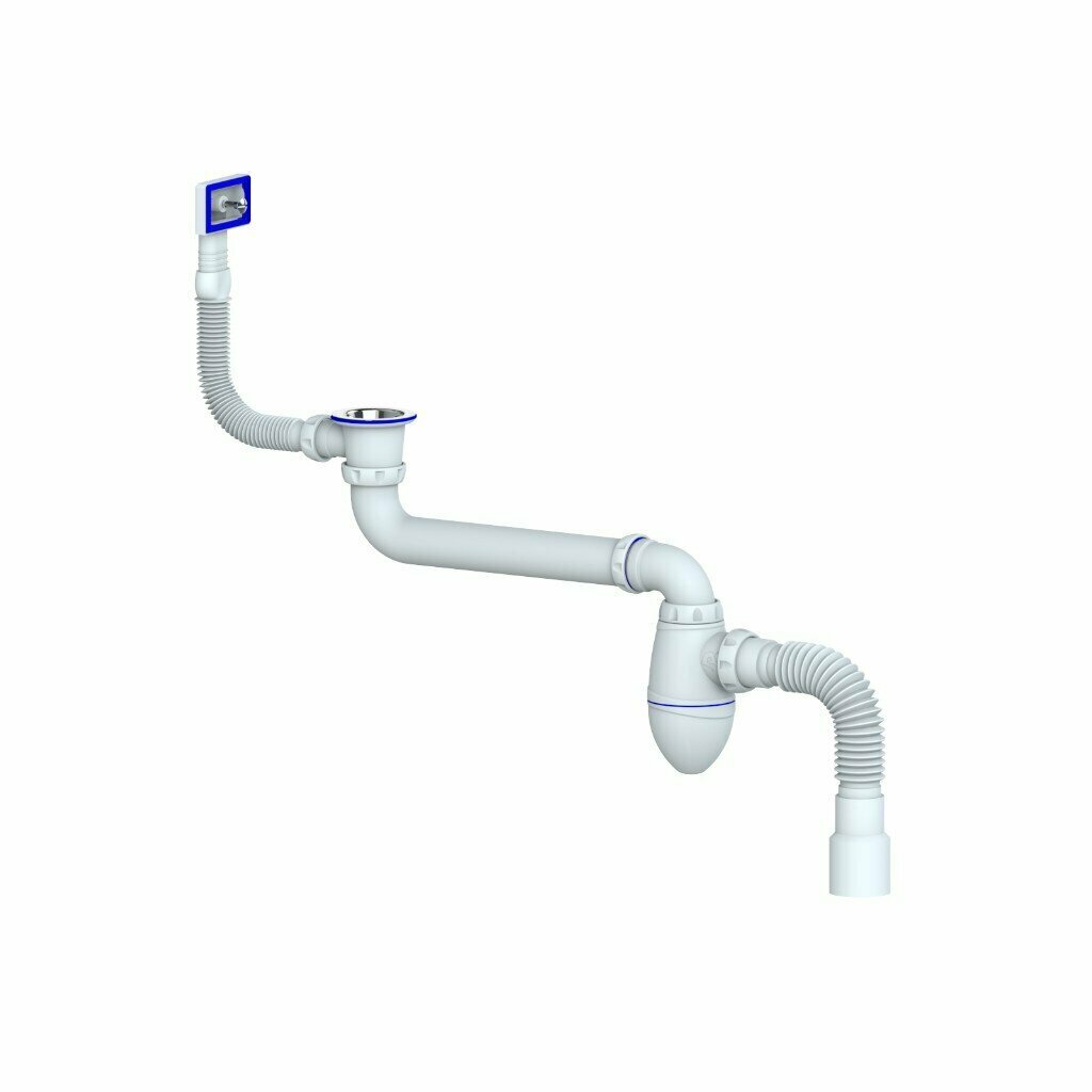 фото Сифон для тюльпана, умывальника, со смещением, Unicorn, АС 22