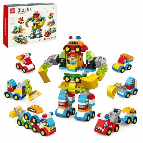 KIDS HOME TOYS Конструктор «Автобот», 2 варианта сборки, 85 деталей