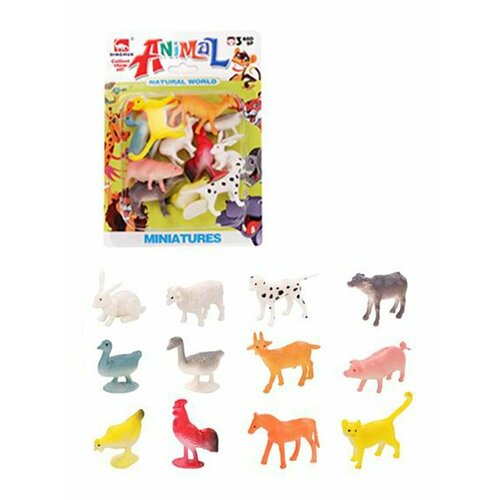 Набор фигурок Наша Игрушка Домашние животные, 12 предметов, блистер (P630B)