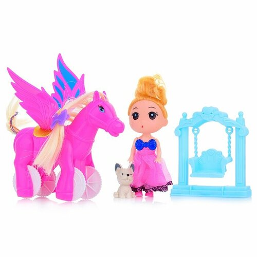 Кукла Oubaoloon с лошадкой и питомцем, в пакете (667-30)