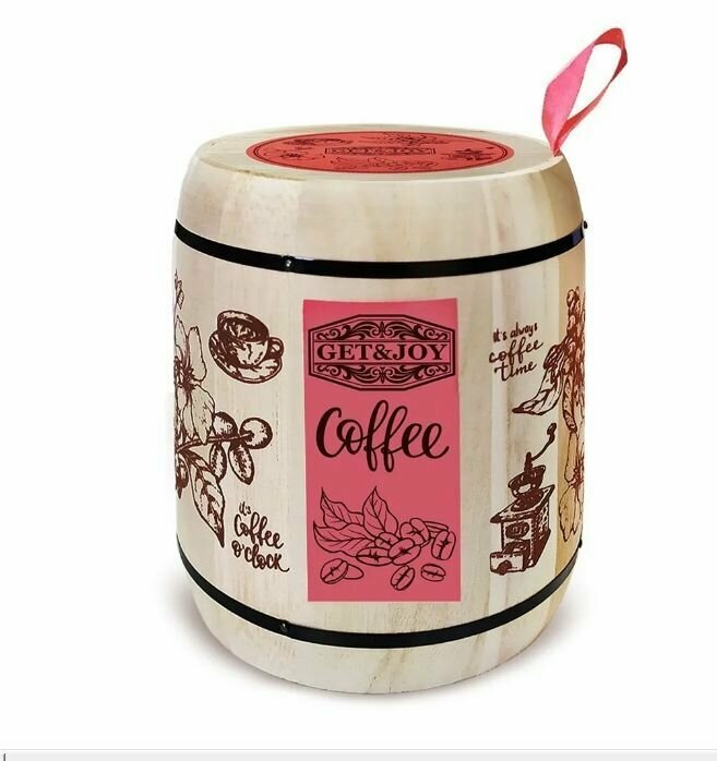 Кофе бочонок розовый Ирландский крем (молотый) 150гр (ТМ "Get&Joy") - фотография № 1