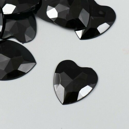 Декор для творчества пластик Стразы сердце Полночь набор 30 шт 25х25 см 429₽