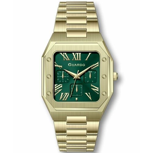 Наручные часы Guardo 12726-5, золотой, зеленый