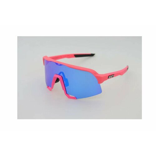 seliger 100 Очки для велосипедистов, лыж и бегунов 100 % Speedcraft Soft Tact розовые, синяя линза