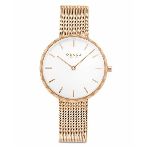 фото Наручные часы obaku кварцевые женские часы obaku mesh v252lxvimv с гарантией, белый, золотой