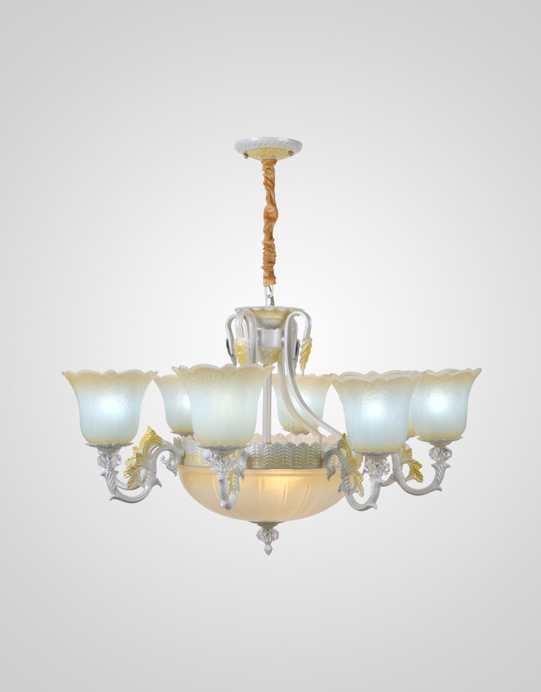 фото Подвесная люстра 6404-8+3 WT+YL 000023618