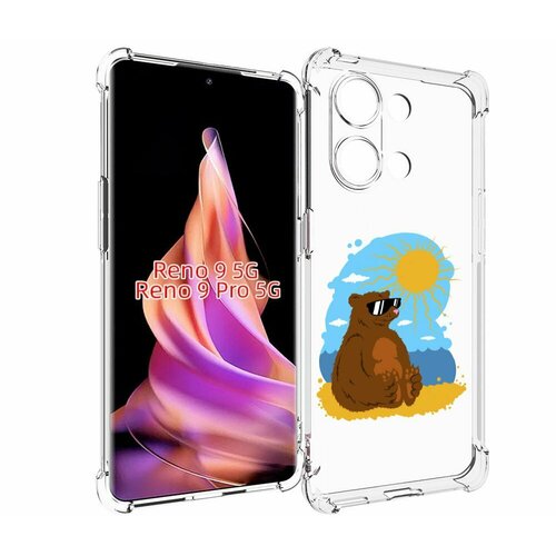 чехол mypads медведь на чиле для asus zenfone 9 ai2202 задняя панель накладка бампер Чехол MyPads медведь на чиле для OPPO Reno 9 / Reno 9 Pro задняя-панель-накладка-бампер