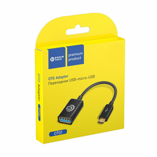 Адаптер DREAM OTG1 с USB на microUSB (черный) remax microusb otg ra otg1 grey