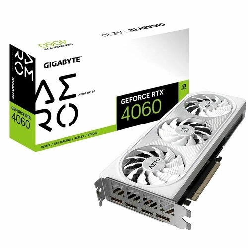 Видеокарта Gigabyte RTX4060 AERO OC 8GB GDDR6 128-bit DPx2 HDMIx2 3FAN RTL видеокарта gigabyte rtx4060 d6 8gb gddr6 128 bit dpx2 hdmix2 1fan rtl