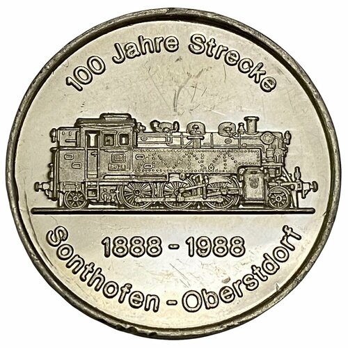 Германия, настольная медаль 100 лет маршруту. Дорога в Баварии 1988 г.