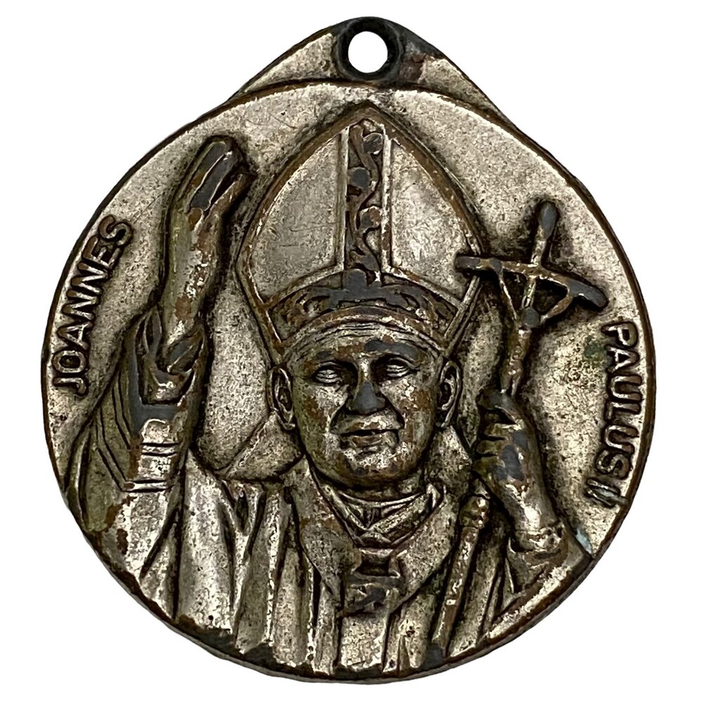 Италия, медальон "Святой Христофор. Иоанн Павел II" 1980-1990 гг.