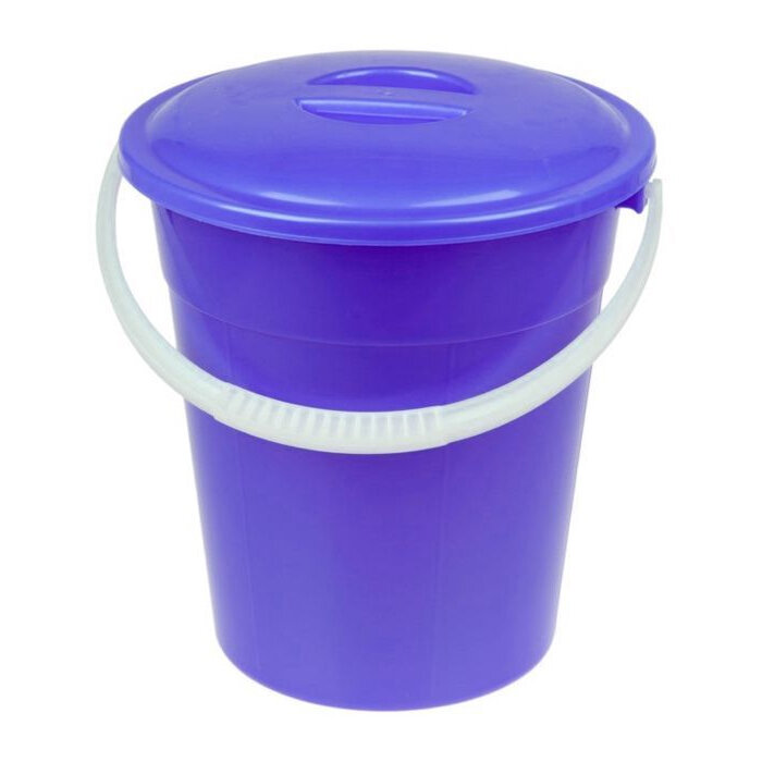 фото Ведро пласт 8 литров с крышкой Евро пищевое особо прочное мерная шкала цвет в асс-те 10040803 (Р)