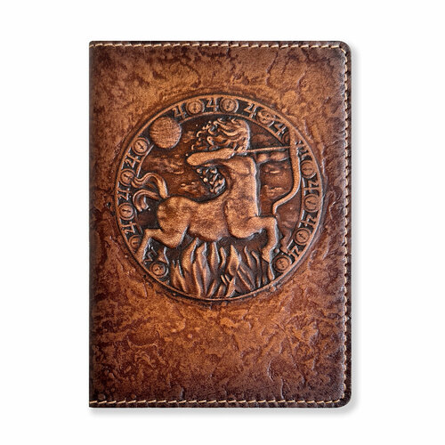 фото Обложка для паспорта krast, натуральная кожа, отделение для карт, коричневый