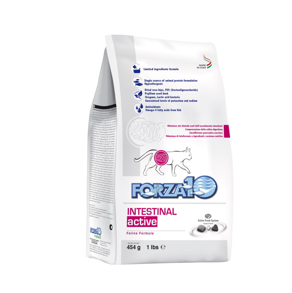 Корм гипоаллергенный на основе рыбы для кошек с проблемами ЖКТ FORZA10 Intestinal Active 0,45 кг