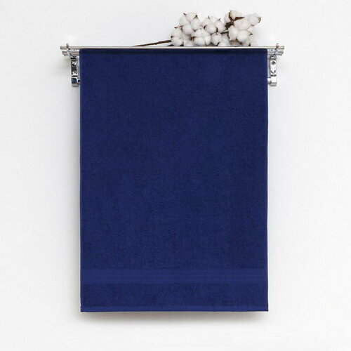 Полотенце махровое 50х90 см т-синий 440 гм2 хлопок 100 485₽