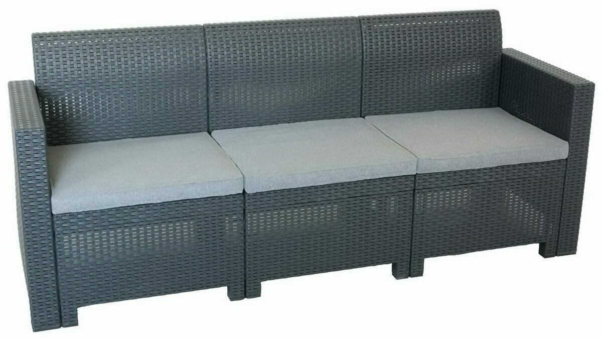 Диван 3-х местный B: rattan NEBRASKA SOFA 3 Венге/Бежевый