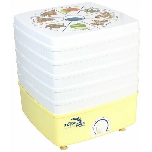 Сушилка для овощей и фруктов Ротор Дива Люкс с 5 решетами в гофротаре квадратнаяСШ 010-02 4070₽