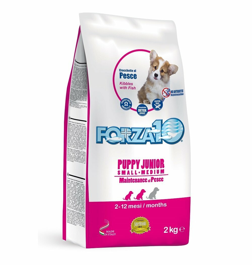 Forza 10 Puppy junior S/M pesce 2 kg/Полнорационный сухой корм из рыбы для щенков мелких и средних пород 2 кг.