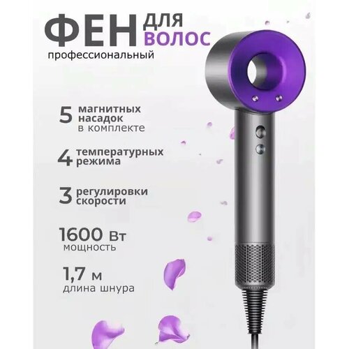 Инновационный фен для волосчерно-фиолетовый 555500₽