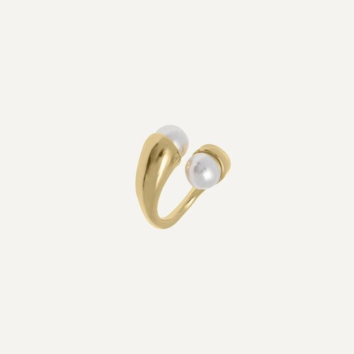 Кольцо переплетенное vidda BAROQUE, жемчуг культивированный, размер 17.5, золотой кольцо переплетенное vidda legend жемчуг культивированный размер 18 5 серебряный