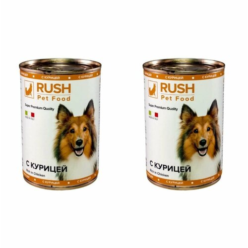 RUSH Pet Food консервы для собак с курицей, 400 г, 2 штуки